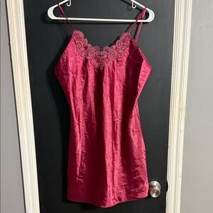 Kathy Ireland Intimates Vintage 90s Satin Nightie Lace Size: M